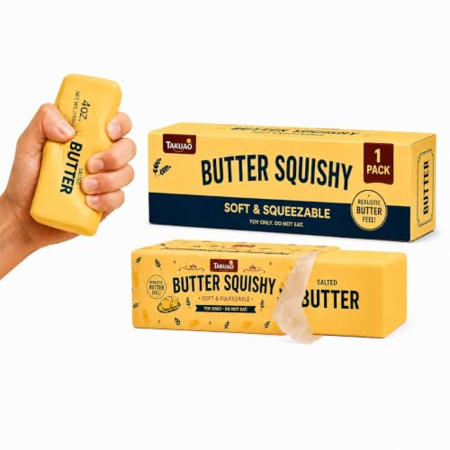 Image of 1PCS Butter Squishy - Slow Rising Butter Squishy Toy, Realistic Food Fidget Toys for Adults, Soft PU Material, Sensory Anxiety Relief & Focus Aid, Portable 5.5 Inch Squishy Butter for Office & Home