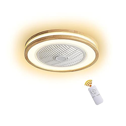 Ventilatore A Soffitto Con Luce LED Regolabile - Silenzioso Con Telecomando E Timer - Effetto Legno 42W 3000lm - copertina