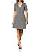 PARIS SUNDAY Women's Short Sleeve Jacquard Ponte A-Line Dress