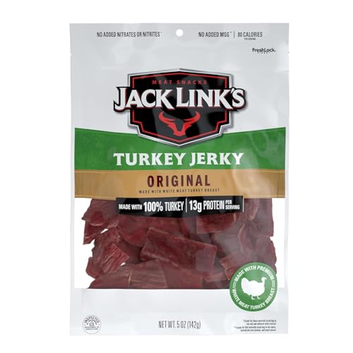 Jack Link's Turkey Jerky, Original, Jerky Bag - Flavorful Snack, Ready to Eat Protein Snacks with...