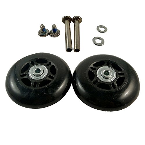 2 Set Luggage Suitcase Replacement Wheels Essais et clé Réparation set OD 60mm Cover