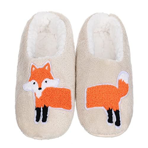 Image of ZYZX Cute Slipper Socks with Grips,Cozy Soft Sole House Slippers for Women | Animal Pattern Warm Safe Non Slip Fleece-lined Fluffy Fuzzy Socks Indoor for Adult,Easy to Wash,Gifts