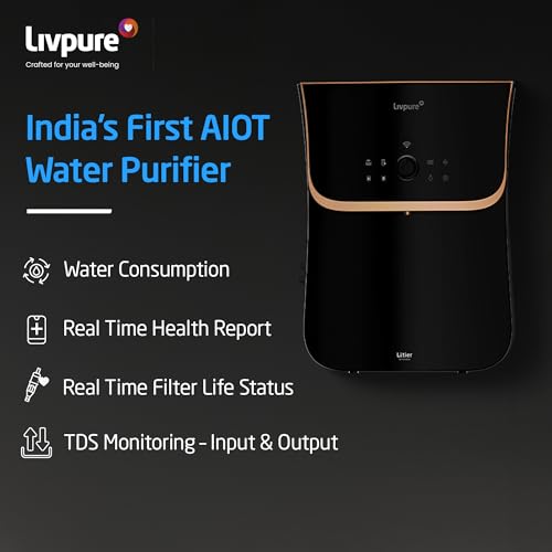 Livpure Lotier Smart Water Purifier | RO+UV+UF+CU+ALK+MIN | Zero Cost for 2.5 Years - Filters Included | WiFi Enabled, TDS Display, AIOT | 10 Stage Filtration | 6.5 litres view 2