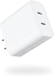 USB C Fast Charger Block for iPhone, 40W Double USB C Wall Charger with Foldable Plug Mini Double Charging Block Fast Charging Cube Box Brick for iPhone 14 13 12 Pro Max SE iPad Pro Air and Etc.