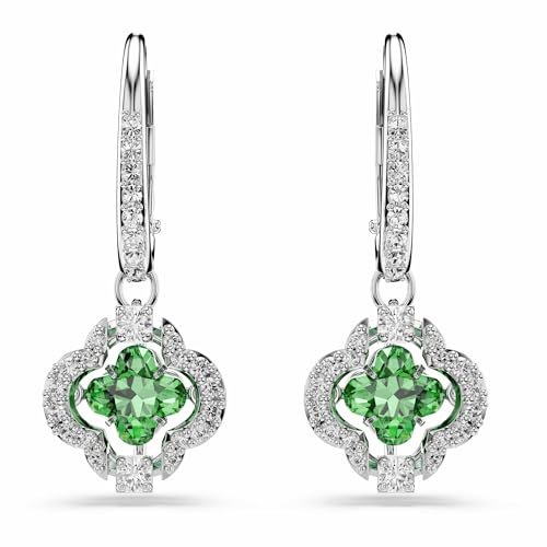 Swarovski Una Angelic Orecchini Pendenti, Tagli Misti, Verde, Placcato Rodio