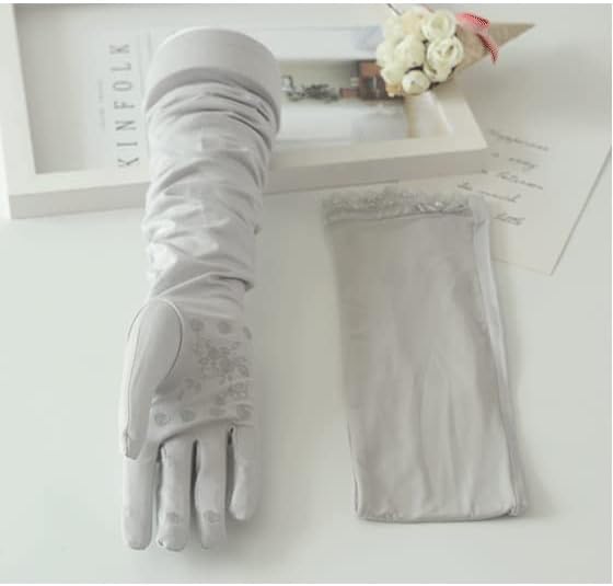 Ladies Ice Silk Sleeves Driving Riding Long Gloves Arm Thin
