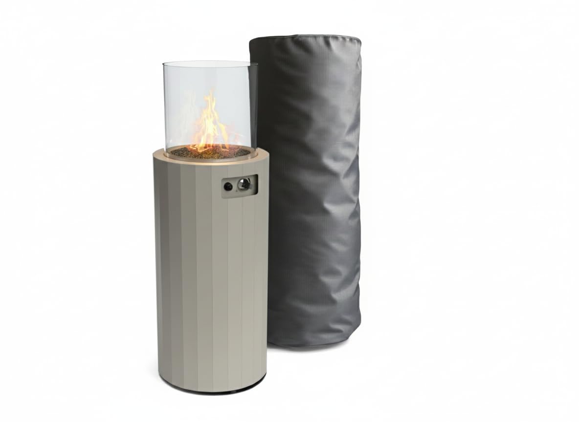 MF Bino Gas-Heizlüfter für den Außenbereich, bis 8 kW, zylindrisch, tragbar, hellgrau