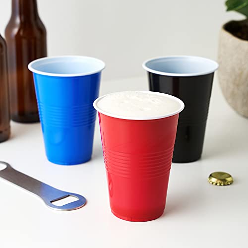 True Blue Party Cups, Disposable Cups, Drink Cups For Cocktails And Beer, 16 Ounce Capacity, Plastic, Blue, Set Of 24 #TOP1