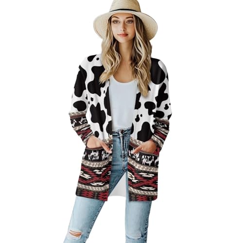Image of Biyejit Women's Long Sleeve Open Front Cardigan Casual Loose Lightweight Cardigans with Pockets Drape Cardigan