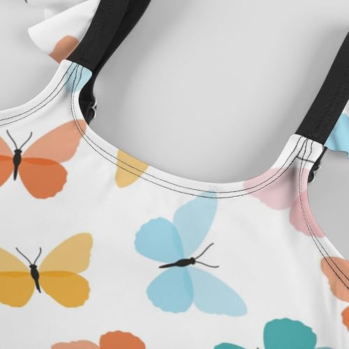 Image of Girls One Piece Swimsuit Lovely Cute Animals Ruffles Swimwear Bathing Suits 3-12 Years