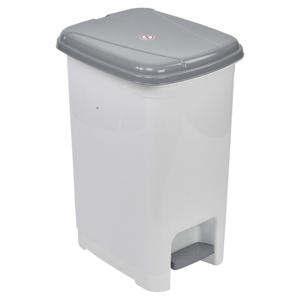 URBNLIVING 8L or 40L or 15L Slim Recycling Kitchen Step On Pedal Bin With Inner Insert Liner Pocket and Lid for Home and Office (25L White) — image 1