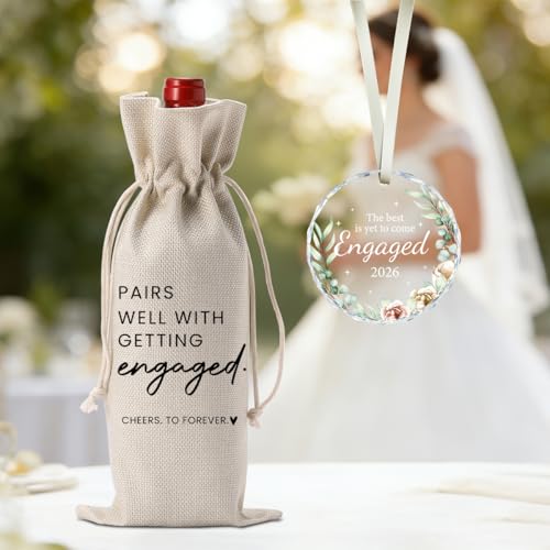 Image of Engaged Engagement Gifts for Couples Her Engagement Party Decorations | Gifts for Engaged Couple Wine Bag Bride to Be Wedding Marriage Gift Acrylic Ornament 2026