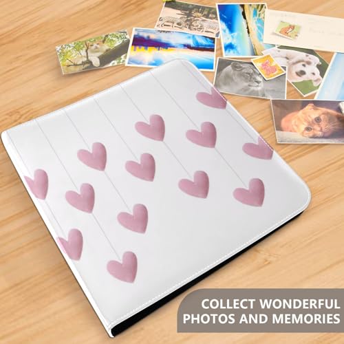 Álbum de Fotos de Scrapbook DIY autoadhesivo con corazones colgantes, día de San Valentín, carpetas de 3 anillos, 40 páginas, tamaño 8x10 para recuerdos miniatura 5