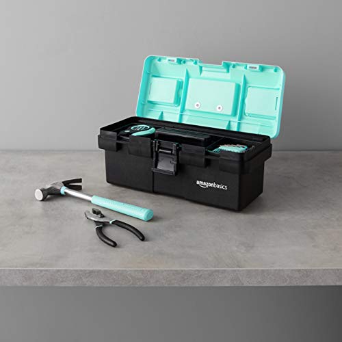 Amazon Basics Household Tool Set With Tool Storage Box - 150-Piece, Turquoise #TOP6