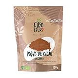 Cacao Amargo en Polvo - 450g. Cacao en Polvo Orgánico Natural y Puro procesado a bajas temperaturas. Cacao Crudo en Polvo Ecológico Rico en Antioxidantes Magnesio Hierro Vitamina B1 y B2.
