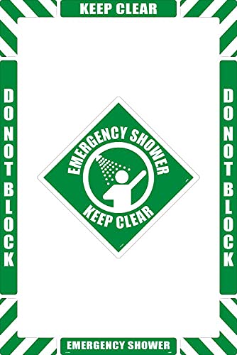 Kit de marquage au sol douche d'urgence NMC WFKSM02 antidérapant