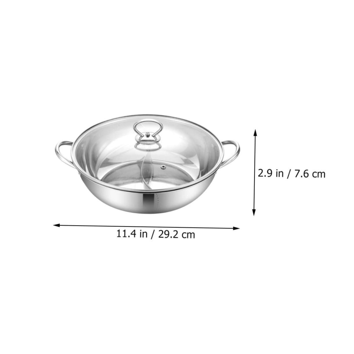 Cabilock Olla de Sopa Caliente Yuanyang de Acero Inoxidable Olla Caliente de Dos Sabores para Cocinar Alimentos Suministros de Cocina