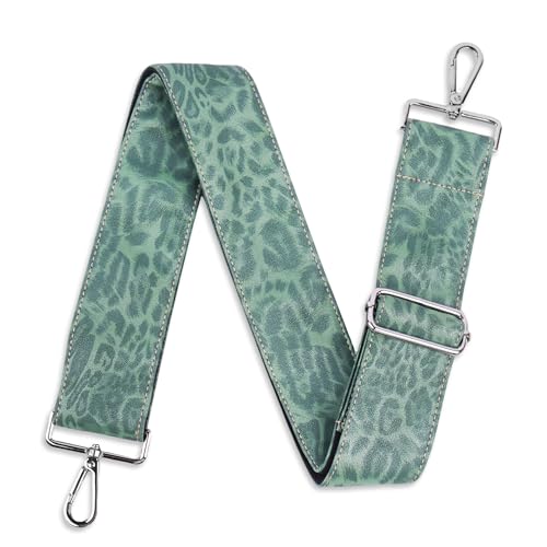 Image of Purse Straps Replacement Crossbody,Crochet Purse Strap for Handbags,Wide Shoulder Straps for Bags(1-Leopard Green)