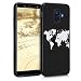 Produktbild kwmobile Hülle kompatibel mit Samsung Galaxy A6 (2018) - Handyhülle - Handy Case Travel Umriss Weiß Schwarz
