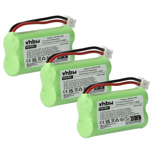 vhbw 3X Batteries (NiMH, 700mAh, 2.4V) téléphones Fixes Compatible avec Siemens Gigaset A260 Trio, A265, A345