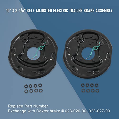 Jdmspeed 008-247-05, 84546, 008-249-07, 84557 Pair Of 10 Inch X 2-1/4 Inch Self Adjusted Electric Trailer Brake Assembly Left And Right 3500Lb Axle Trailer Brake Kit thumb #2