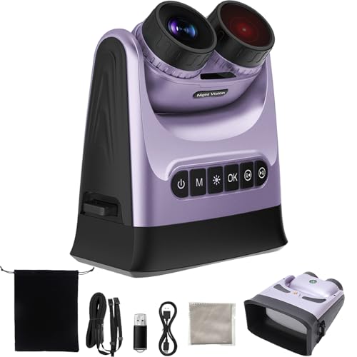 LICAEVEY Prismáticos Digitales 4K con Cámara de 48MP, Zoom de 15X y Pantalla de 4', Batería de 10000mAh para Observación de Aves, Camping y Viajes, Carga Rápida Tipo C (Sin Tarjeta de Memoria)