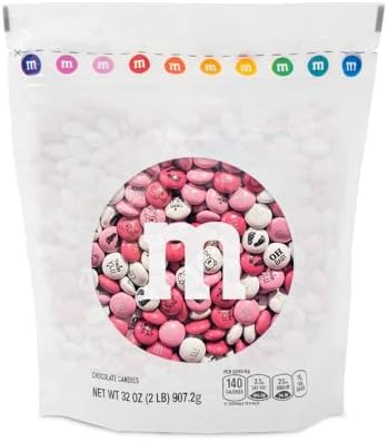 Amazon.com: M&M’S Pink & White Milk Chocolate Candy - Baby Shower ...
