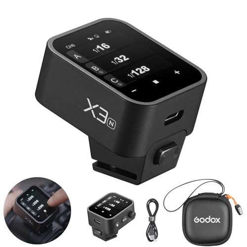 Godox X3-N TTL Wireless Flash Trigger for Nikon Camera, OLED Touchscreen Flash Transmitter,Built-in Lithium Battery Support Quick Charge(Godox Xpro-N/XProII-N Upgrade Version)