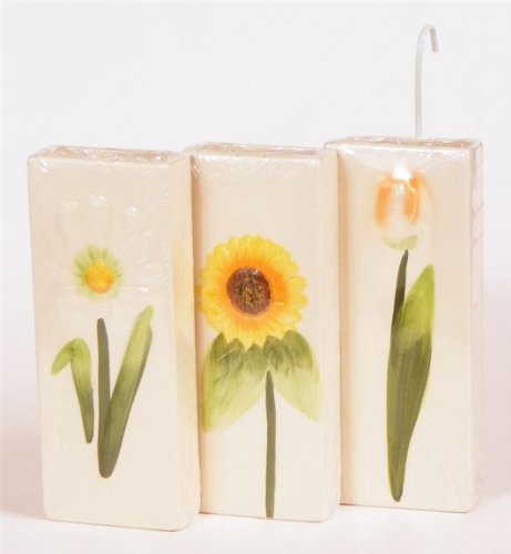 3 Keramik Wasser- Verdunster Luftbefeuchter für Heizung/ Flachheizkörper mit Blumen- Motiv