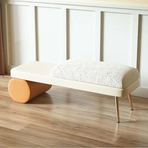 Banc à chaussures en cuir rembourré pour l'entrée et le salon moderne