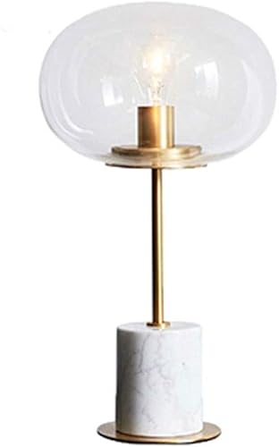 ZHYH Marble Table Lamp Glass Table Lamp for Living Room Bedroom Study Desk Decor Light Indoor Lighting Bedside Lamp