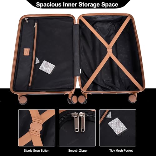 Amalodie Luggage Sets 5 Piece Suitcases with Double Spinner Wheel,Suitcase Set ABS Hard Case Luggage with TSA Lock and Durable Waterproof Travel Luggage4