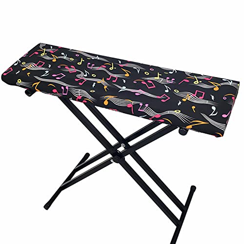 Keyboard Dust Cover for 61 Keys Electric Piano, Awsaccy Adjustable Electronic Keyboard Piano Cloth Cover Dirtproof Musical Keyboard Protective Cover with Elastic Band Design (Music)