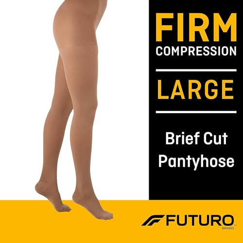 Futuro Restoring Pantyhose for Women, Firm Compression, Brief Cut, Large, Nude2
