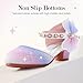 Girls Dress Pumps Glitter Sequins Princess Crystal High Heels Closed Toe for Back to School Bash Party Wedding Flower Girls Shoes
