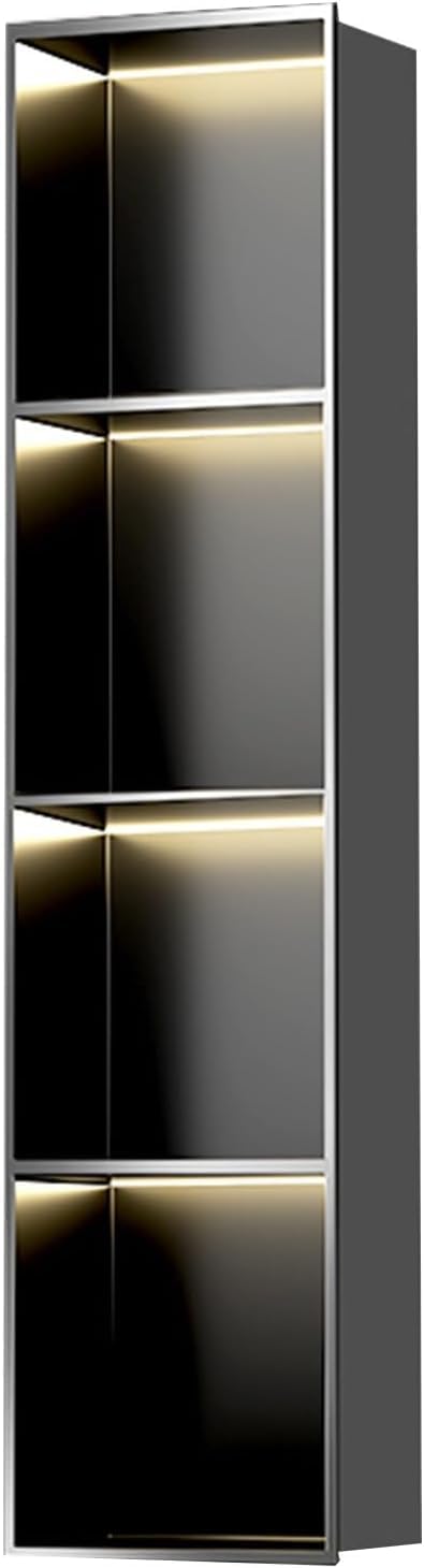 MYUYEE Stainless Steel Niche, With Led, Recessed Nich Holder Storage Rack, Toiletries Recessed Mount Storage Shelf (Grey 120X28X12.5Cm)