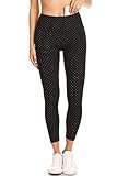 Leggings Depot Women's 7/8 Workout Leggings Tummy Control Active Yoga Pants-P508, Polka Dots, Small