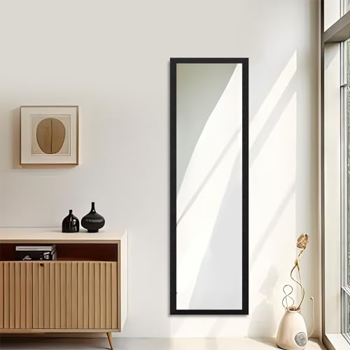 Beauty4U Full Length Wall Mirror - Explosion-Proof, Rectangular Float Framed for Room Decor, 50" x 14", Black by Beauty4U - Image 5