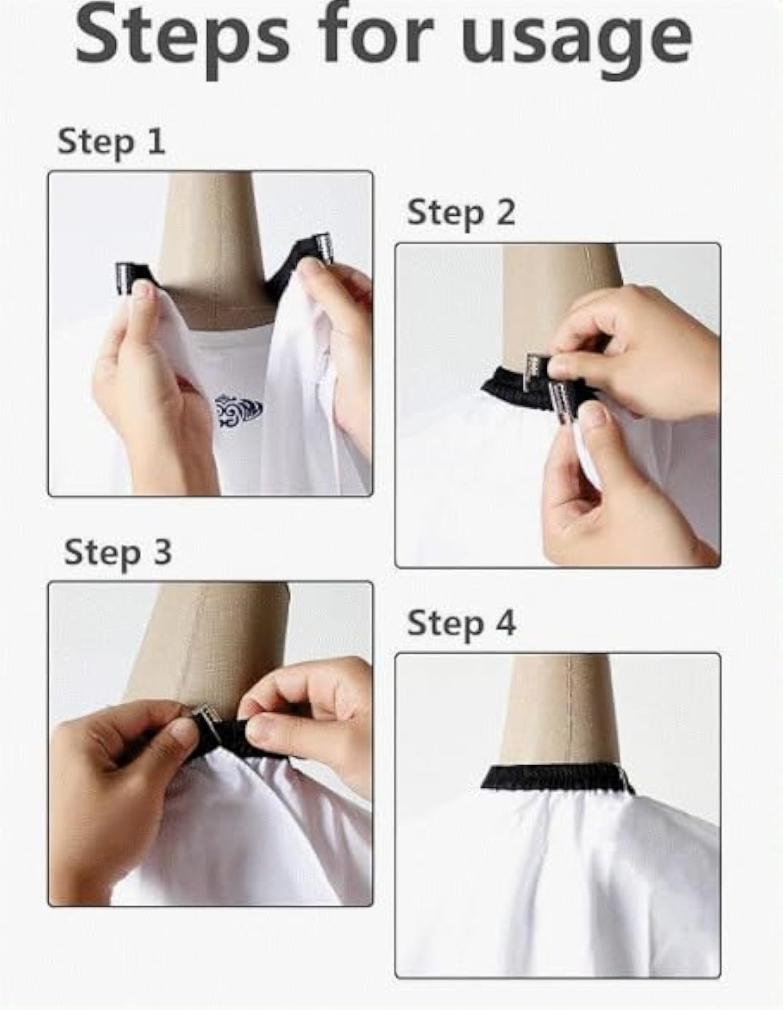 White Nylon Hair Cutting Cape for Women, Lightweight
