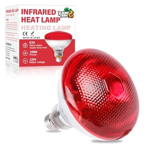 LUCKY HERP Heat Lamp Bulbs for Chickens, 150W Infrared Heat