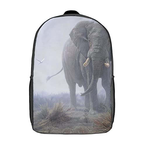 Sac à dos d'école éléphant 17 pouces étanche et léger pour enfant