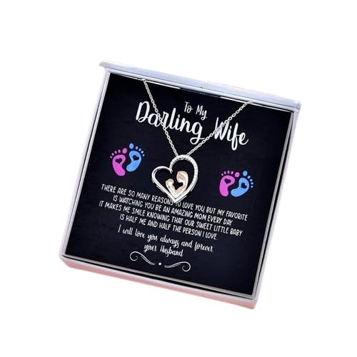 Most Gift For Pregnant Wife_Mom & Baby Pure Silver Necklace Gift Set-image-41