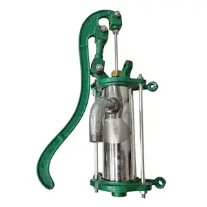 Cast Iron C.I Hand Pump for Home, Garden, Farms | Stainless steel Body | Green & Silver color | (EXTRA-HEAVY) | 20 Ft Depth Only