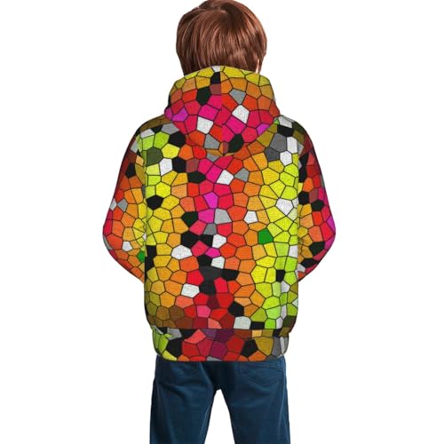 Colorful Tie Dye Stained Glass 1 Kid Hoodies Boys Sweatshirts Girls Pullover with Pocket4