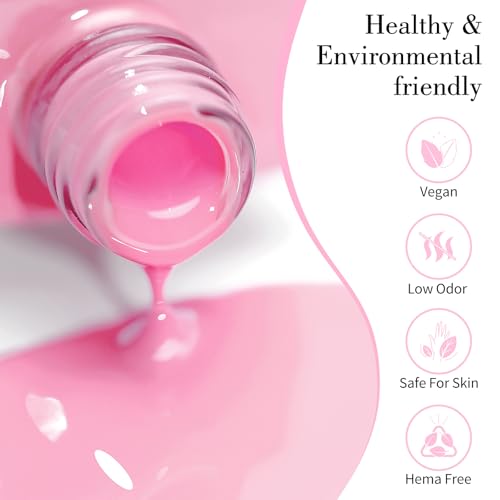 Image of CANNI 9ml Light Cherry Pink Gel Nail Polish High Gloss UV LED Soak Off Gel