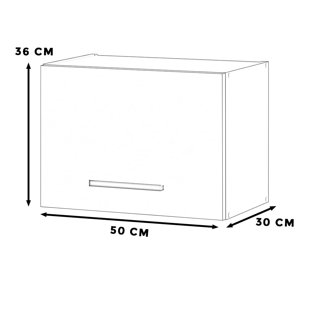 Szafka Kuchenna Wisząca Okapowa Modułowa 50cm Blande Biała Zieleń