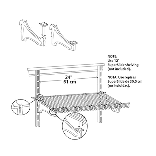 ClosetMaid ShelfTrack 2Pack Shoe Shelf Brackets For