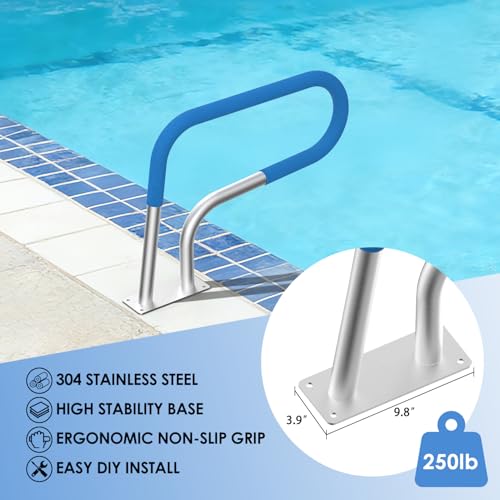 Barandal para piscina de 32x23 pulgadas acero inoxidable miniatura 3