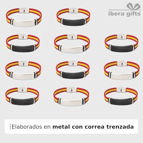 Variante de ibera gifts pulseras personalizadas acero inoxidable negro ajustable