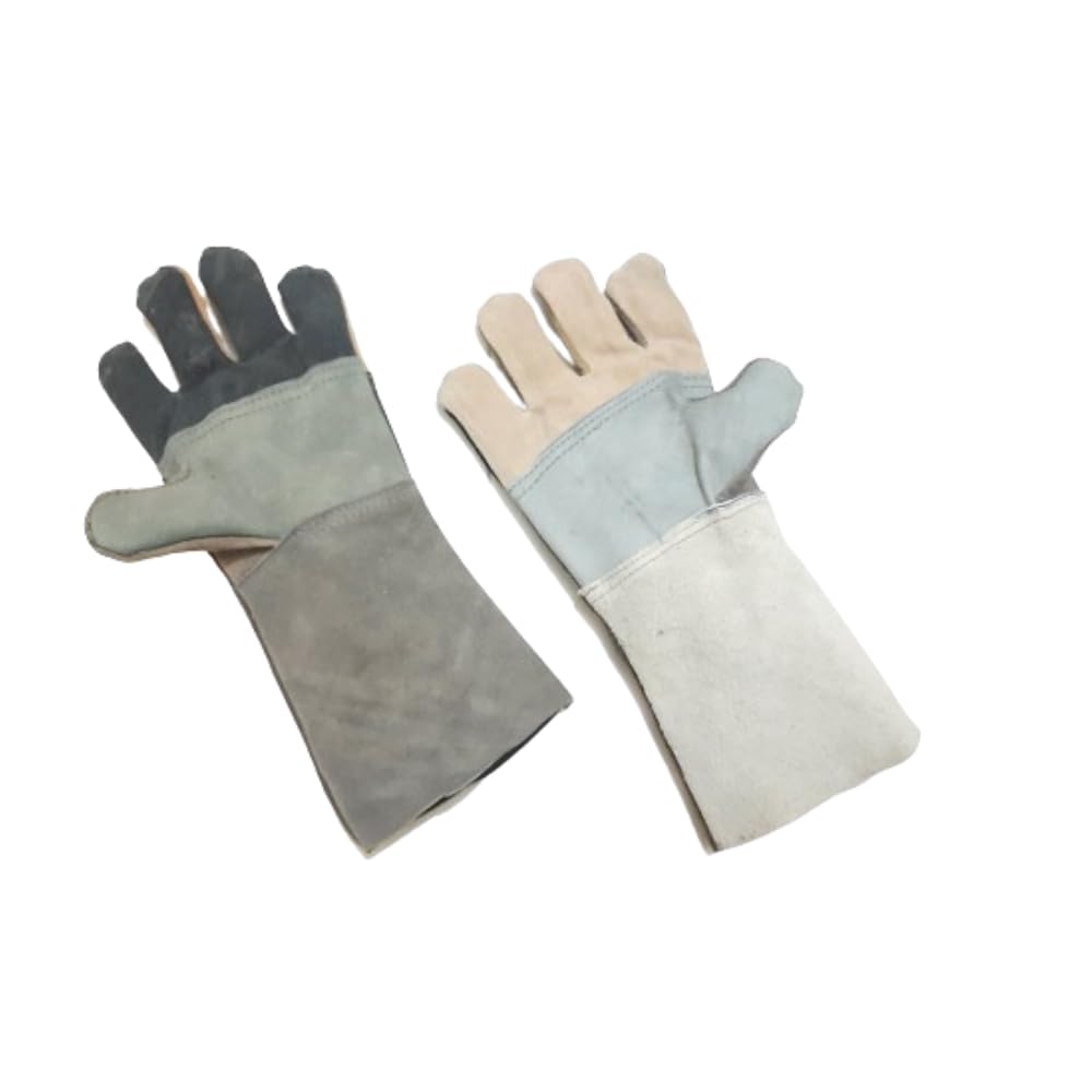 Leather Welding Gloves – 14-Inch Long Heat-Resistant Safety Gloves for Welding, Cutting, and Heavy-Duty Industrial Work – 6-Inch Wide Flame-Retardant Cowhide Leather, Reinforced Palm and Stitching